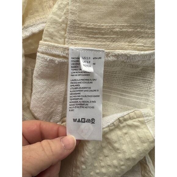 Maeve Anthropologie Peplum Top Womens Small Petite Ivory Patchwork Textured NWT - Picture 8 of 12